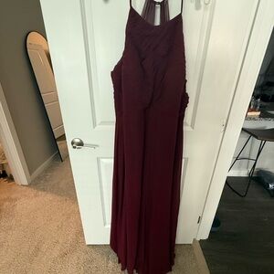 Azazie Deep Red Dress